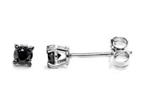 Boucles d'oreilles Promesse Homme in Or blanc Diamante Black OUYN002